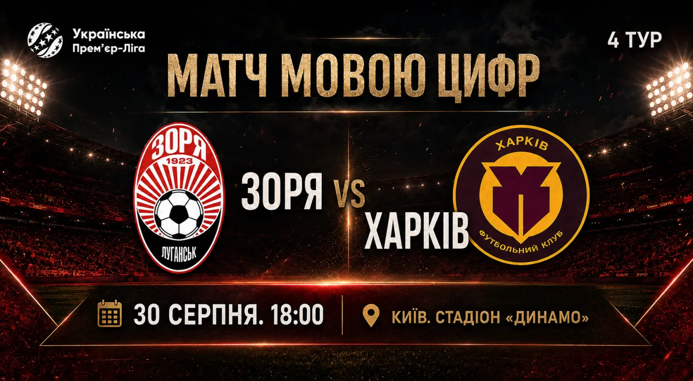 Матч «Зоря» – «Харків» мовою цифр
