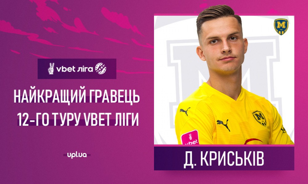 Дмитро Криськів - найкращий гравець 12-го туру VBET Ліги!