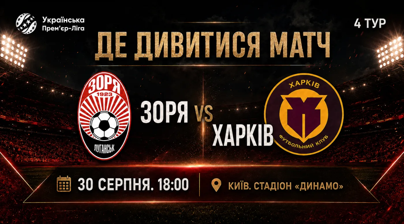 «Зоря» – «Харків»: де дивитися матч 4-го туру УПЛ